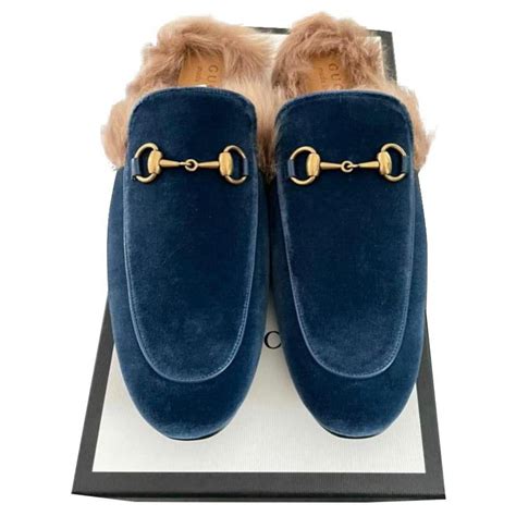 princetown mule gucci blue|Gucci princetown mule women.